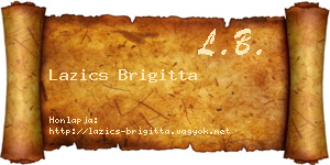 Lazics Brigitta névjegykártya